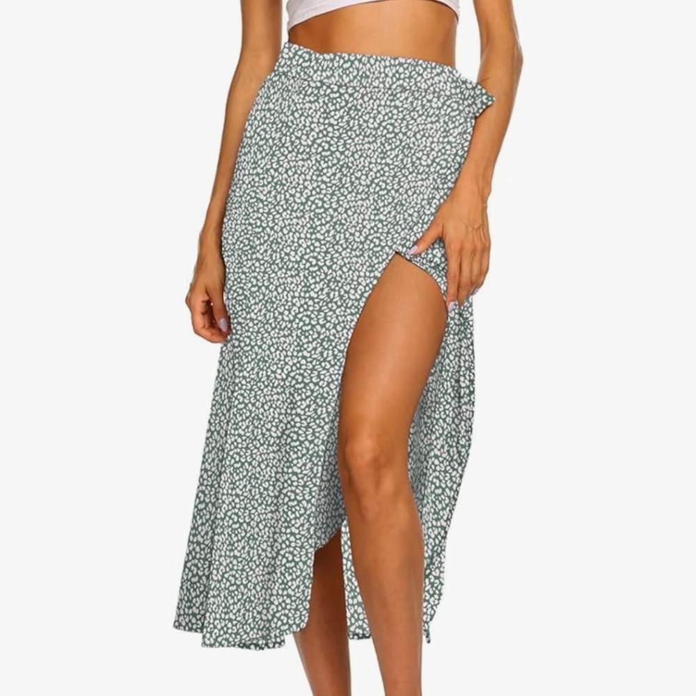 Nwt newchoice Sage green wrap skirt